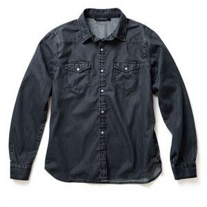 ZARA BASIC DENIM SHIRT Black size Large